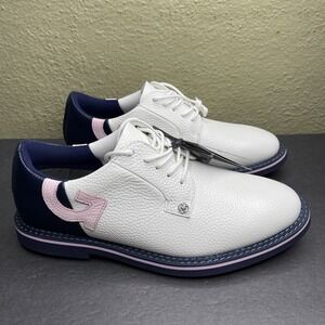 New G/Fore Quarter G Gallivanter Men Size 9.5 White Pink Navy Blue Golf Shoes G4